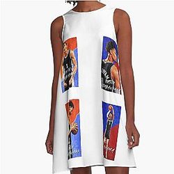 Victor Wembanyama Painted Sticker Set A-Line Dress