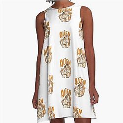 Victor Wembanyama Alien Cartoon A-Line Dress