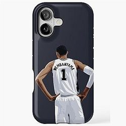 Victor Wembanyama Back White Qiangy iPhone Tough Case