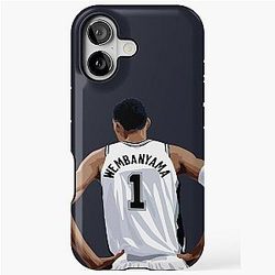 Victor Wembanyama Back White Above Waist Tough iPhone Case
