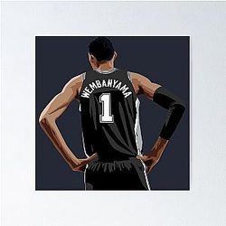 Victor Wembanyama Back Black Poster