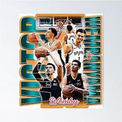 Victor Wembanyama Basketball Art - Wembanyama Action Shots Poster