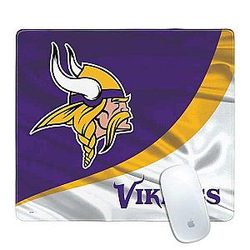 Skinit Small Gaming Mouse Pad Officially Licensed Minnesota Vikings Design with Stitched Edges Waterproof Non-Slip Rubber Base Desk Mat for Keyboard Mouse 12.6 x 11 inches