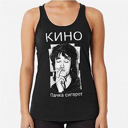 КИНО Kino Pack of Cigarettes Viktor Tsoi Racerback Tank Top