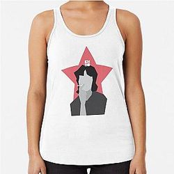 Viktor Tsoi Abstract Minimalist Red Star Racerback Tank Top