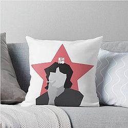 Viktor Tsoi Abstract Minimalist Star Design Fanart Red Star Throw Pillow