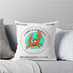 Stoney's Crab Shack from the TV show Bad Monkey starring Vince Vaughn in the Florida Keys Throw Pillow