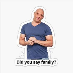Did You Say Family Meme Vin Diesel Fast Furious Sticker