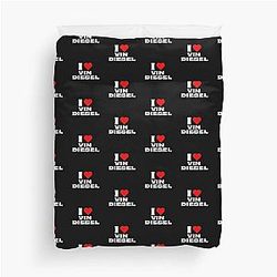 I Love Vin Diesel White Duvet Cover