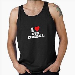 I Love Vin Diesel White Fonts Tank Top