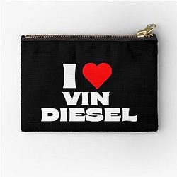 I Love Vin Diesel White Fonts Zipper Pouch