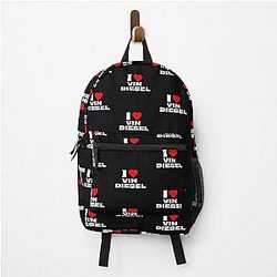 I love Vin Diesel - White Font Backpack
