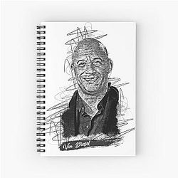 Vin Diesel Abstract Sketch Art, Vin Diesel Fan art Notebook