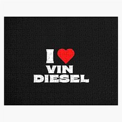 I Love Vin Diesel White Font Jigsaw Puzzle