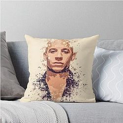 Vin Diesel Painted Throw Pillow