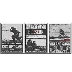 Ouroboros Art & Design Berserk Vagabond Vinland Saga Anime Posters 3 Pieces 12x16 Inch Unframed