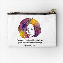 Viola Davis: Sophisticated Elegance in Premium T-Shirt Designs Zipper Pouch
