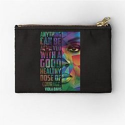 Viola Davis: Sophisticated Elegance in Premium T-Shirt Design Zipper Pouch