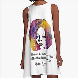 Viola Davis: Sophistication in Premium Tees A-Line Dress