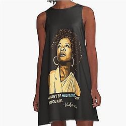 Viola Davis: Sophisticated Elegance in Premium T-Shirts A-Line Dress