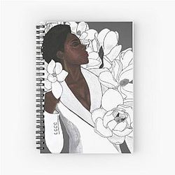 Viola Davis Portrait and Magnolia Spiral Notebook