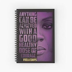 Viola Davis: Sophisticated Elegance in Premium T-Shirt Designs Notebook