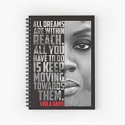 Viola Davis: Sophisticated Elegance in Premium T-Shirt Designs Notebook