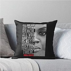 Viola Davis: Sophisticated Elegance in Premium T-Shirt Designs Throw Pillow Cover