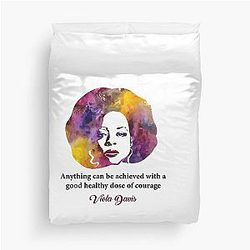Viola Davis: Sophisticated Elegance in T-Shirt Designs Duvet Cover