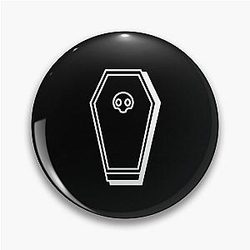 V Rising Design Wooden Vampire Coffin Pin