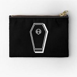 V Rising Design Wooden Vampire Coffin Zipper Pouch