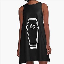 V Rising Design Wooden Vampire Coffin A Line Dress