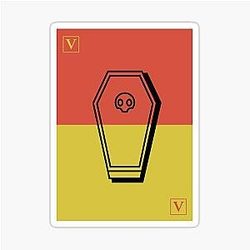 V Rising Design Wooden Coffin Stickers