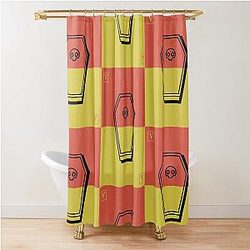 V Rising Design Wooden Shower Curtain