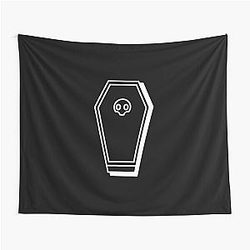 V Rising Design Wooden Vampire Coffin Tapestry
