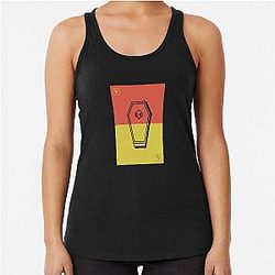 V Rising Design Wooden coffin Racerback Tank Top