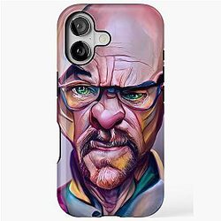 Breakin Bad Walter White aka Heisenberg Portrait 3 AI generated art iPhone Case