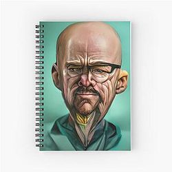 Breaking Bad Walter White aka Heisenberg portrait 2 - AI generated art Spiral Notebook