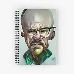 Breakin' Bad Walter White aka Heisenberg portrait 1 AI generated art Spiral Notebook