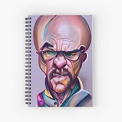 Breakin Bad, Walter White AKA Heisenberg, Portrait 3 - AI Generated Art Spiral Notebook