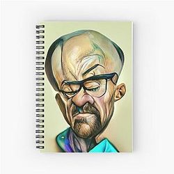 Breakin' Bad Walter White aka Heisenberg Portrait 4 - AI Generated Art Spiral Notebook