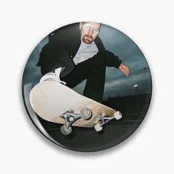 Walter White Skateboarding Pin