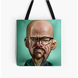 Breaking Bad Walter White aka Heisenberg Portrait 2 AI Generated Art All Over Print Tote Bag