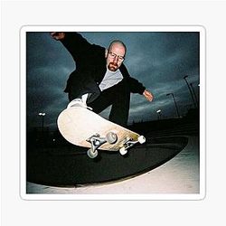 Walter White Skateboarding Sticker