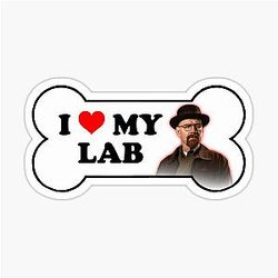 Walter White I Love My Lab Breaking Bad Bumper Sticker