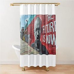 The future is now Walter White graffiti Shower Curtain