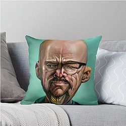 Breakin Bad Walter White aka Heisenberg portrait 2 AI generated art Throw Pillow