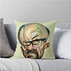 Breakin Bad Walter White Heisenberg Portrait AI Art Throw Pillow