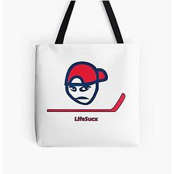 Washington Capitals Colors Life Angry Guy All Over Print Tote Bag