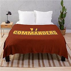 Washington Commanders Football Throw Blanket